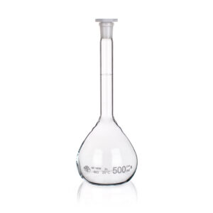 Flasks, Volumetric, Class B, Amber, Plastic Stopper, Borosilicate Glass 3.3