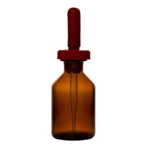 Dropping Bottle, Glass, Amber, Complete With Dropper