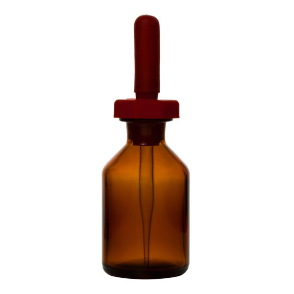 Dropping Bottle, Glass, Amber, Complete With Dropper