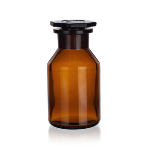 Reagent Bottle, Amber, Wide Mouth, Glass Stopper, Soda Glass