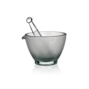 Mortar And Pestle, Unglazed, Borosilicate Glass