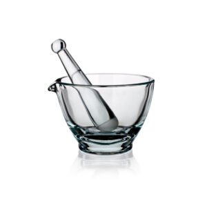 Mortar And Pestle, Glazed, Borosilicate Glass