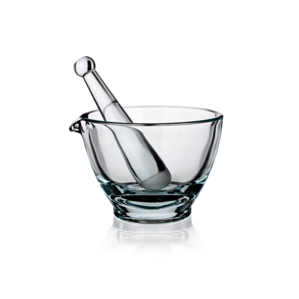 Mortar And Pestle, Glazed, Borosilicate Glass