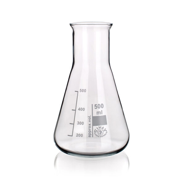 Erlenmeyer Flask, Wide Neck, Borosilicate Glass