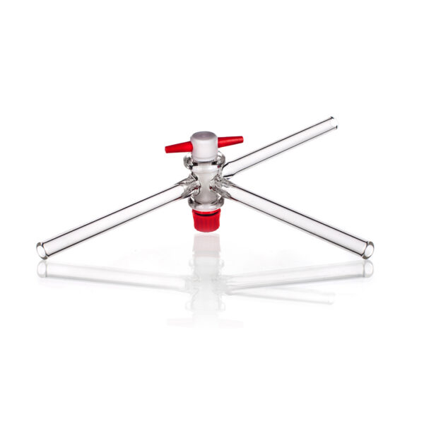 Stopcock, T-Bore, PTFE Key, Borosilicate Glass