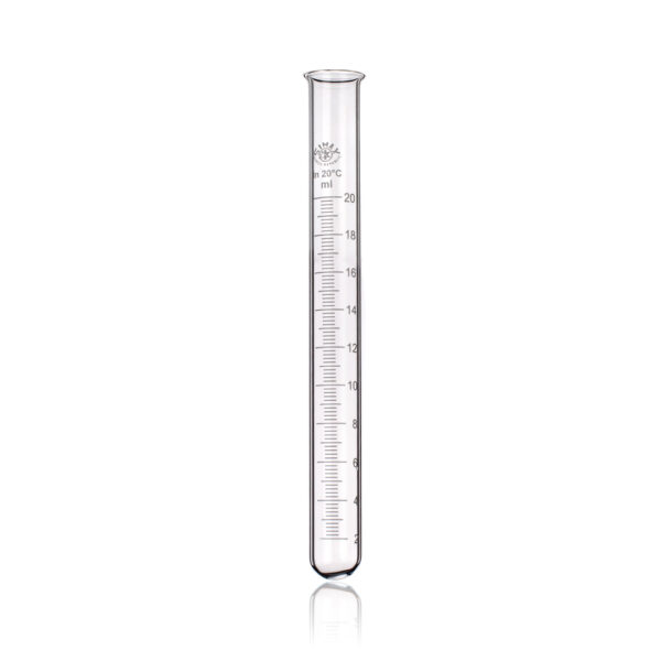 Test Tubes, With Rim, Graduated, Borosilicate Glass