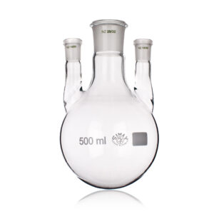 Flask, Round Bottom, 3 Jointed Necks, Borosilicate Glass