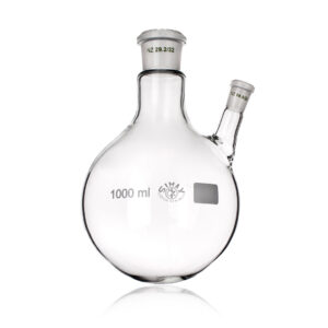 Flask, Round Bottom, 2 Jointed Necks, Borosilicate Glass