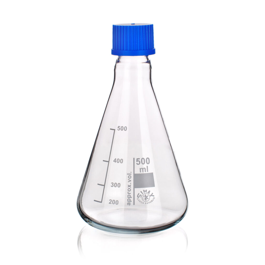 Erlenmeyer Flask, Baffled, Borosilicate Glass - Dalon
