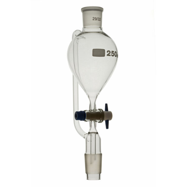 Funnel, Pressure Equalizing, Pear Shape, Glass Stopcock, Borosilicate Glass