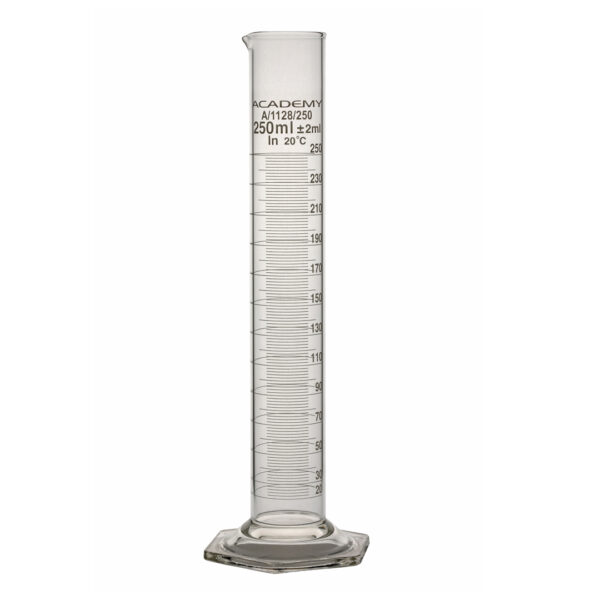 Measuring Cylinder, Hexagonal Base, Borosilicate Glass