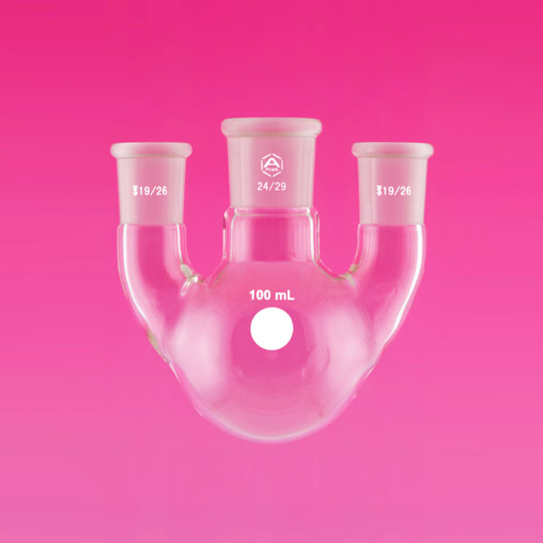 Round Bottom Flask, 3-Neck, Parallel, Heavy Wall, Glass