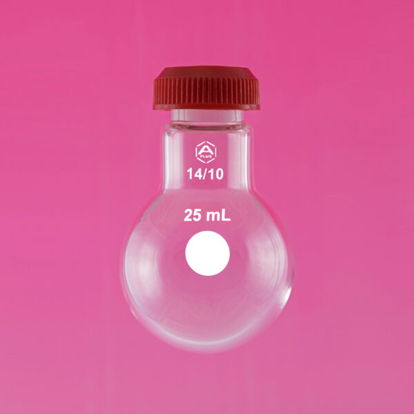 Round Bottom Flask, Threaded, Microscale, Glass