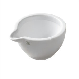 Mortar and Pestle, Unglazed, With Wooden Handle, Porcelain