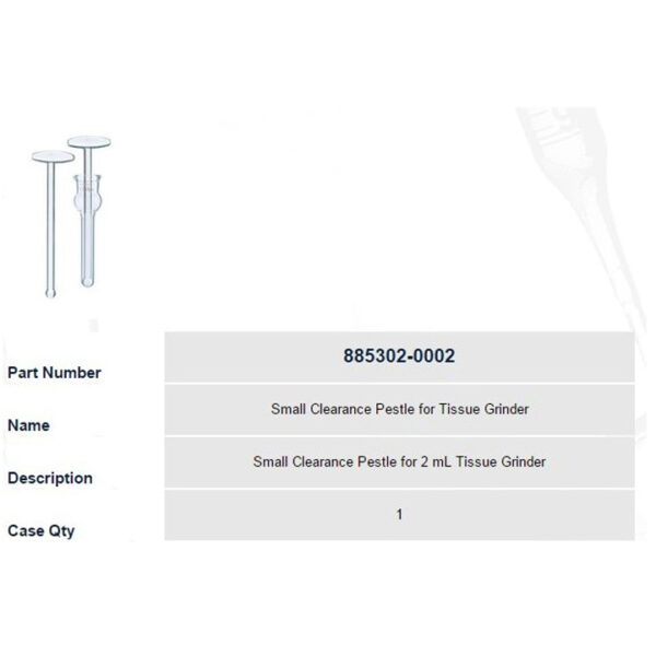 Small Clearance Pestle for Tissue Grinder
